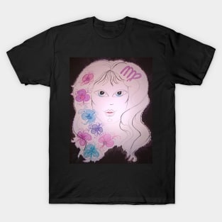 Zodiac sign Virgo. The Maiden. Handmade painting. T-Shirt